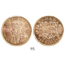 Canada, 10 dollars, George V, 1914, encapsulated PCGS MS64.