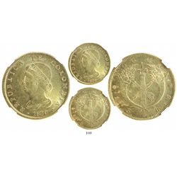 Bogota, Colombia, 8 escudos, 1830RS, encapsulated NGC MS 61.