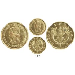 Popayan, Colombia, 1 escudo, 1826FM, encapsulated NGC AU 55.