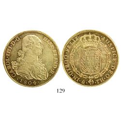 Mexico City, Mexico, bust 8 escudos, Charles IV, 1804TH.