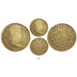 Lima, Peru, bust 4 escudos, Ferdinand VII, 1817JP.
