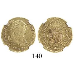 Lima, Peru, bust 1 escudo, Charles III, 1783MI, encapsulated NGC XF 45.