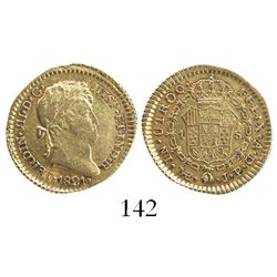 Lima, Peru, bust 1 escudo, Ferdinand VII, 1821JP.