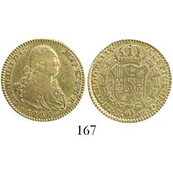 Madrid, Spain, bust 2 escudos, Charles IV, 1800MF.