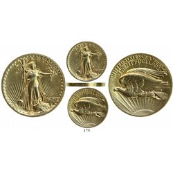 USA (Philadelphia mint), $20 St. Gaudens, 1907, high relief, wire rim.