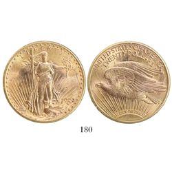 USA (Denver mint), $20 St. Gaudens, 1923-D, encapsulated PCGS (first-generation green tag) MS61.