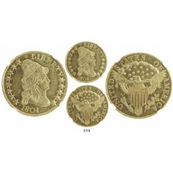 USA (Philadelphia mint), $10 capped-bust Liberty, 1801, encapsulated NGC UNC details / improperly cl