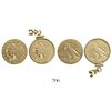Image 1 : Lot of two USA (Philadelphia mint) $2.50 Indian, 1913 and 1928, the latter mounted in a 14K pendant 