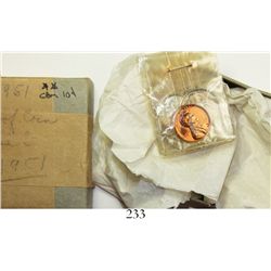 USA (Philadelphia mint), 1951 five-coin Proof set of 50c, 25c, 10c, 5c and 1c, in original cardboard