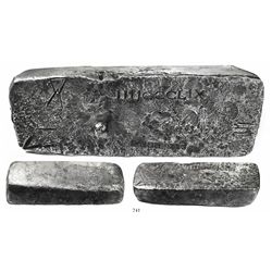 Large silver bar #282 from the Atocha (1622), 78 lb 6.72 oz troy, fineness 2380/2400