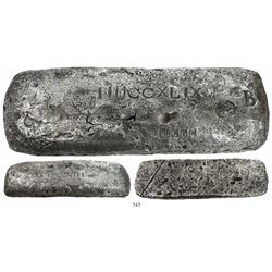 Medium silver bar #921 from the Atocha (1622), 34 lb 11 oz troy, dated 1621, fineness 2300+/2400, Cl