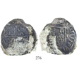 Mexico City, Mexico, cob 4 reales, Philip II, assayer not visible (O or F), king's name as PIIILIPPV