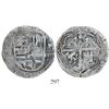 Image 1 : Granada, Spain, cob 4 reales, Philip II, assayer oF to right, single vertical bar for Aragon in shie