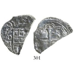 Mexico City, Mexico, cob 4 reales, (16)20(D), Grade 3, rare.