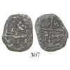 Image 1 : Mexico City, Mexico, cob 2 reales, Philip II or III, assayer not visible, fragment (2 points), hand-