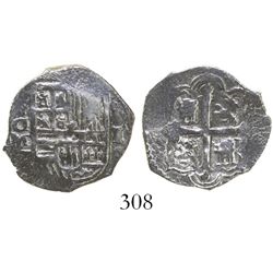 Mexico City, Mexico, cob 1 real, Philip III, assayer not visible, Grade 1, rare denomination from th