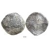 Image 1 : Potosi, Bolivia, cob 8 reales, Philip III, assayer M, Grade 2, with tag but no certificate.