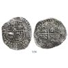 Image 1 : Potosí, Bolivia, cob 8 reales, (16)2(?)T, backwards mintmark, Grade 1.