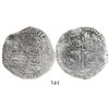 Image 1 : Potosi, Bolivia, cob 4 reales, Philip III, assayer Q, Grade 1.