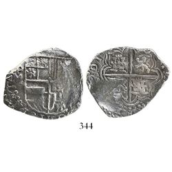 Potosi, Bolivia, cob 4 reales, Philip III, (1617)M, Grade 1.