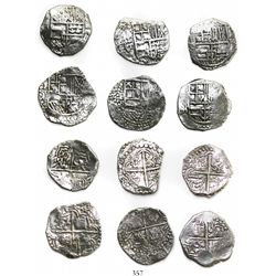 Lot of 6 Potosi, Bolivia, cob 4 reales, Philip III, various assayers (where visible), all Grade-1 qu