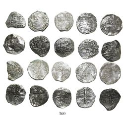 Lot of 10 Potosi, Bolivia, cob 4 reales, Philip III, various assayers (where visible), all Grade 2.
