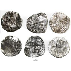 Lot of 3 Potosi, Bolivia, cob 4 reales, Philip III, all assayer Q, all Grade-2 quality but no Grades