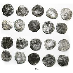 Lot of 10 Potosi, Bolivia, cob 4 reales, Philip III, assayers not visible, all Grade-2 quality but n