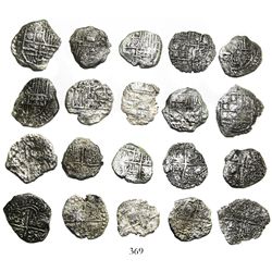 Lot of 10 Potosi, Bolivia, cob 4 reales, Philip III, assayers not visible, all Grade 3.