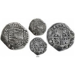 Cartagena, Colombia, cob 4 reales, 1622A, mintmark S to left, Grade 1, very rare.