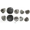 Image 1 : Lot of 5 Potosi, Bolivia, cobs (one 8R, two 4R and two 2R), Philip III, assayers not visible, Grade 