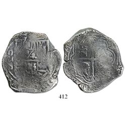 Mexico City, Mexico, cob 8 reales, Philip IV, assayer P.