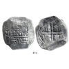 Image 1 : Mexico City, Mexico, cob 8 reales, Philip IV, assayer P, with canvas imprint on shield side.