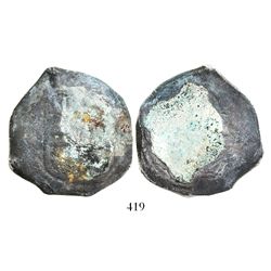 Mexico City, Mexico, cob 8 reales, Philip IV, assayer P, uncleaned.