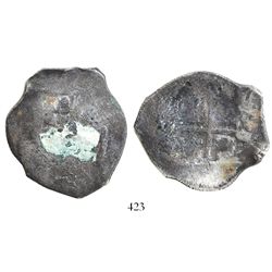 Mexico City, Mexico, cob 8 reales, Philip IV, assayer not visible (P), uncleaned.