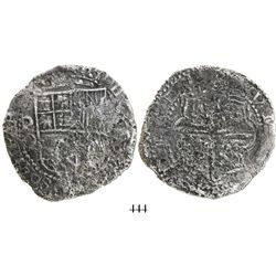 Potosi, Bolivia, cob 8 reales, Philip III, assayer Q.