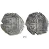 Image 1 : Potosi, Bolivia, cob 8 reales, Philip IV, assayer T (1620s), quadrants of cross transposed.