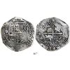 Image 1 : Potosi, Bolivia, cob 8 reales, (16)49O, with crowned-L countermark on cross.