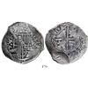 Image 1 : Potosi, Bolivia, cob 8 reales, (1649)O, with arms countermark on cross.