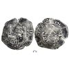 Image 1 : Potosi, Bolivia, cob 8 reales, 1650O, with crowned-F (2 dots) countermark on shield.