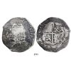 Image 1 : Potosi, Bolivia, cob 8 reales, 16(51-2)E, with crowned-L countermark on cross.