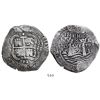 Image 1 : Potosi, Bolivia, cob 8 reales, 1652E post-transitional (transitional Type VIII/B), 1-PH-6 at top.
