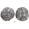 Image 1 : Potosi, Bolivia, cob 8 reales, 1652E post-transitional (transitional Type VIII/B), 1-PH-6 at top.