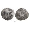 Image 1 : Potosi, Bolivia, cob 8 reales, 1652E post-transitional (transitional Type VIII/B), 1-PH-6 at top.