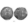 Image 1 : Potosi, Bolivia, cob 8 reales, 1653E, dot-PH-dot at top.