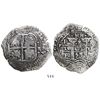 Image 1 : Potosi, Bolivia, cob 8 reales, 1653E, dot-PH-dot at top.