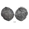 Image 1 : Potosi, Bolivia, cob 4 reales, 1653E, dot-PH-dot at top, rotated-4 denomination.
