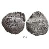Image 1 : Potosi, Bolivia, cob 4 reales, 1653E, dot-PH-dot at top, rotated-4 denomination.