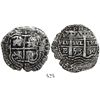 Image 1 : Potosi, Bolivia, cob 4 reales, 1653E, dot-PH-dot at top.