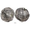 Image 1 : Potosi, Bolivia, cob 8 reales, 1650O, with crowned-L countermark on shield (rare thus).